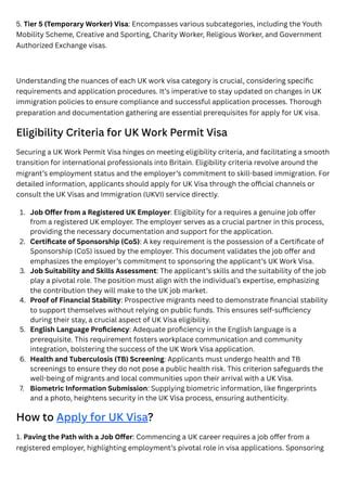 Prerequisite of a work visa application .